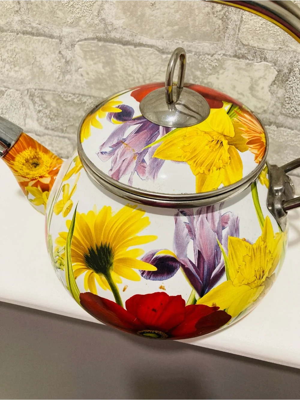 🌺PIONEER Woman Teapot 🌺White Ceramic Cookware Lid